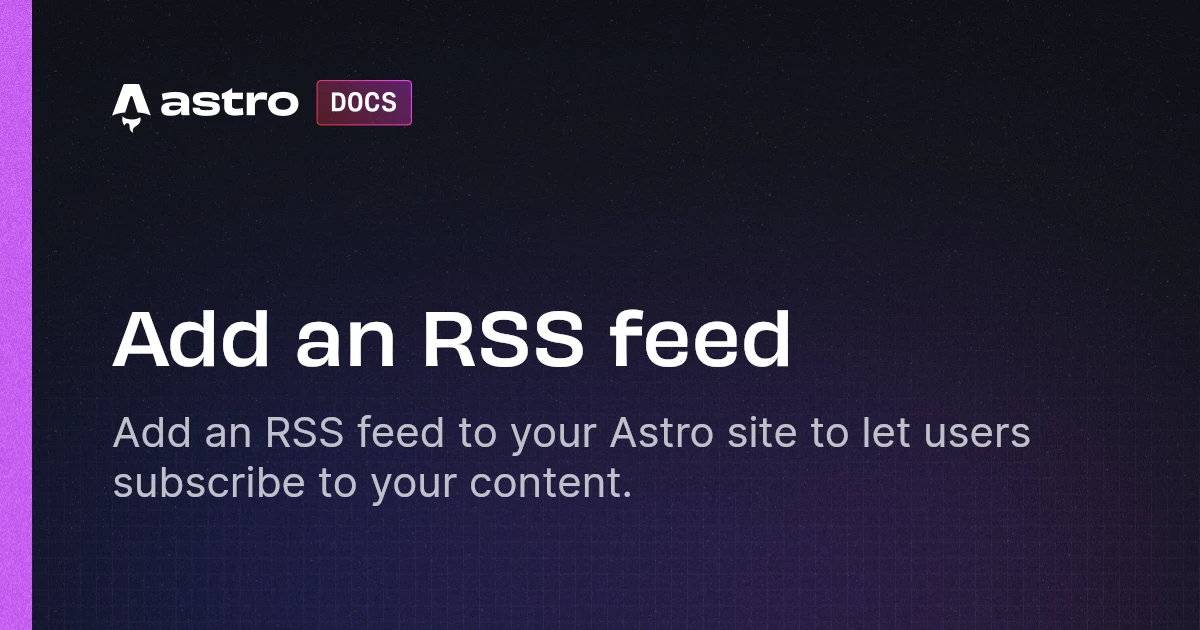 Add an RSS feed